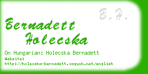 bernadett holecska business card